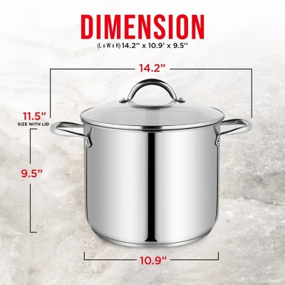 Bakken-Swiss Deluxe Stainless Steel Stockpot With Tempered Glass See-Through Lid 3 Bakken-Swiss Deluxe Stainless Steel Stockpot With Tempered Glass See-Through Lid