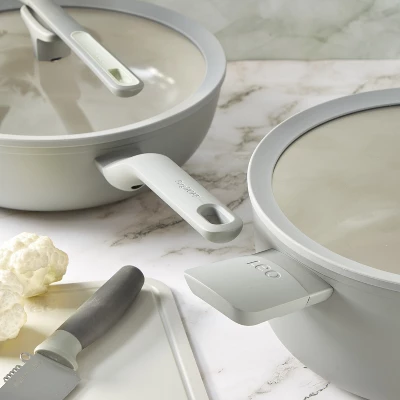 BergHOFF Balance Non-stick Ceramic Stockpots With Glass Lid, Recycled Aluminum 4 BergHOFF Balance Non-stick Ceramic Stockpots With Glass Lid, Recycled Aluminum - Image 2