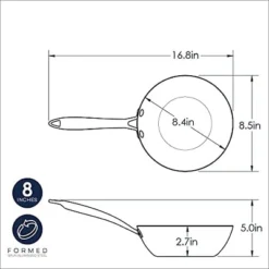 Nordic Ware Superior Steel Spun Wok, 8.5 -Inch,16400,Black