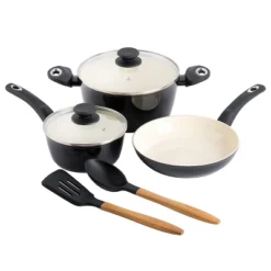 Gibson Home Plaza Cafe 7 Piece Forged Aluminum Cookware Set In Black -Cookware Store GUEST 01c8d824 066f 462b 804c 02a7817e39cb