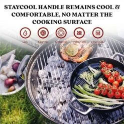 Alva Nori Enameled Cast Iron Griddle Pan 11" Non Toxic Grooved Ridges Seasoned Round Grill Pan Compatible W/ All Stovetops Oven Safe & Induction Safe -Cookware Store GUEST 01fcb2f1 c7be 4844 8d87 b35f94d904ab