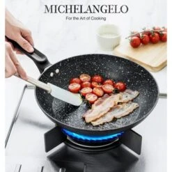 MICHELANGELO Frying Pan With Lid, Nonstick Granite Frying Pan 10inch With Non-Toxic Coatings, Nonstick Frying Pan With Lid, Induction Compatible -Cookware Store GUEST 0215ba52 31d1 49a4 8138 dcdc33e1b6d5
