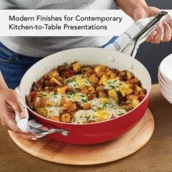 KitchenAid 5qt Hard Anodized Ceramic Nonstick Saute Pan With Lid Empire Red: Hand Wash, Gas & Electric Compatible -Cookware Store GUEST 027b46c3 4543 4322 91f9 c1865bb6d975