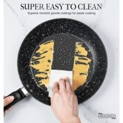 MICHELANGELO Frying Pan With Lid, Nonstick Granite Frying Pan 10inch With Non-Toxic Coatings, Nonstick Frying Pan With Lid, Induction Compatible -Cookware Store GUEST 02c98bc6 ac4d 4f97 a315 fba53af2906a