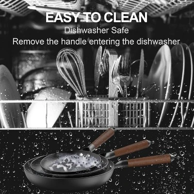 LAMFO Professional Cooking Utensils Set , 3 Pieces 8&10&12 Inch Cookware Set Cast Iron Skillets, PFAS-Free, Nonstick Pizza Pans, Oven&Dishwasher Safe 6 LAMFO Professional Cooking Utensils Set , 3 Pieces 8&10&12 Inch Cookware Set Cast Iron Skillets, PFAS-Free, Nonstick Pizza Pans, Oven&Dishwasher Safe - Image 4