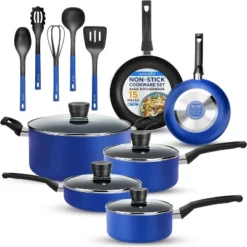 SereneLife Home Kitchen Cookware Set – 15-Piece Non-Stick Pots & Pans Set With Heat Resistant Lacquer Finish -Cookware Store GUEST 061e9e57 0507 4c09 990d 1a6527156d75