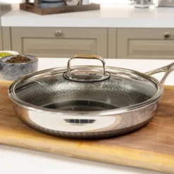 Livwell Brands Diamond Clad 12" Tempered Glass Lid: Silicone Rim, Cool Touch Handle, Dishwasher-Safe, Lifetime Warranty