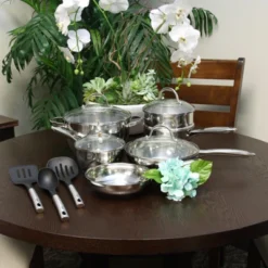 Oster® Oster Ridgewell 13 Piece Stainless Steel Belly Shape Cookware Set In Silver Mirror Polish With Hollow Handle -Cookware Store GUEST 07750063 f42f 49f7 ab3b 531732cd5e10