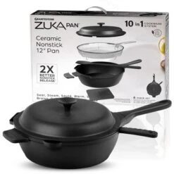 Granitestone Zuka Everyday Pan 12" Nonstick Multi-Functional Saute Pan With Lid, Nylon Spoon And Steamer Basket -Cookware Store GUEST 087fe63a 8a56 4e13 b9f7 2850091f3a43