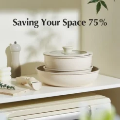 Itopfox Ceramic Nonstick Cookware Set With Detachable Handle, 5-Piece Kitchen Pots And Pans, PFAS PFOA & PTFE Free, Safe For All Stovetops -Cookware Store GUEST 08b2fbae 57d8 43ea a207 d23d107efb92