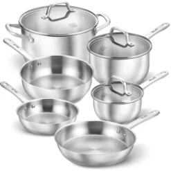 KOCH SYSTEME CS Stainless Steel 10 Pcs Cookware Set, Pots And Pans Kitchen Set, Induction, Oven, Dishwasher Safe, Professional Chef Quality -Cookware Store GUEST 099d18dc 587f 48df 833a 22845f5132c8