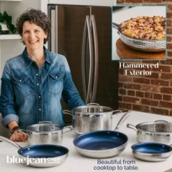 Blue Jean Chef 9-Piece Stainless Steel Cookware Set, Hammered Finish 11 Blue Jean Chef 9-Piece Stainless Steel Cookware Set, Hammered Finish -Cookware Store GUEST 09f53094 4537 408b a91d 83093fa24fac