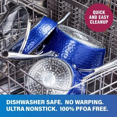 Granitestone Blue 10 Piece Hammered Aluminum Nonstick Cookware Set 9 Granitestone Blue 10 Piece Hammered Aluminum Nonstick Cookware Set - Image 7