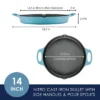 Rachael Ray 14" Nitro Cast Iron Skillet With Side Handle Agave Blue: Double Handled, 14 Inch, Electric & Gas Compatible -Cookware Store GUEST 0b1ba809 6a15 40aa 8ac8 93bbce470d6f
