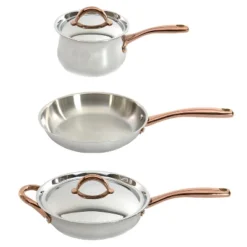 BergHOFF Ouro Gold 18/10 Stainless Steel 5Pc Starter Cookware Set With Lids, Rose Gold Handle -Cookware Store GUEST 0b248b79 89fb 4016 8ca9 d6a831a8f3ce