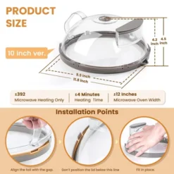 Itopfox Microwave Splatter Cover With Water Steamer, Integrated Handle, Plate Cover, Splatter Guard, Cookware Lid, House Essentials For Gift -Cookware Store GUEST 0bd6228e b10b 4ce1 b751 423fd2dfb37d