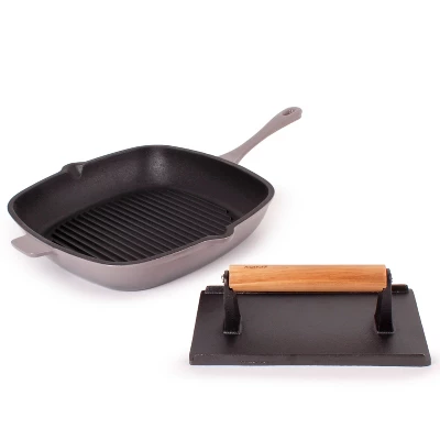 BergHOFF Neo 2Pc Cast Iron Grill Set, Grill Pan & Bacon/Steak Press 13 BergHOFF Neo 2Pc Cast Iron Grill Set, Grill Pan & Bacon/Steak Press - Image 11