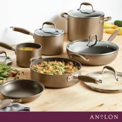 Anolon Advanced Home 11pc Set Bronze: Nonstick Cookware, Hard Anodized Aluminum, Gas & Electric Compatible -Cookware Store GUEST 0bf09d81 f37d 4594 9de4 ea72c802577d