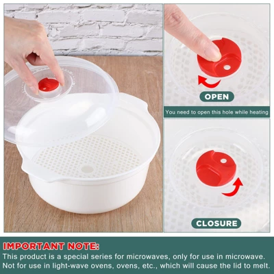 Itopfox 3-Piece Microwave Bowls With Lids And Steam Rack, Assorted Sizes For Soup, Noodles, Leftovers, Dishwasher Safe, Dorm & Kitchen Essentials 5 Itopfox 3-Piece Microwave Bowls With Lids And Steam Rack, Assorted Sizes For Soup, Noodles, Leftovers, Dishwasher Safe, Dorm & Kitchen Essentials - Image 3