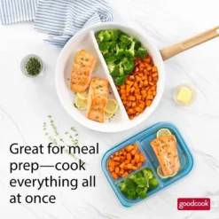 GoodCook 12" Healthy Ceramic Divided Fry Pan: Stainless Steel, Hand Wash, Electric & Gas Compatible, Blue -Cookware Store GUEST 0cdc3ab3 c631 4a0d 9469 b02776337805