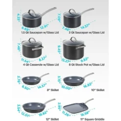 Black & Decker BLACK+DECKER 12-Piece Ceramic Hard Anodized Aluminum Cookware Set, Pots And Pans Set With Ceramic Non-Stick Coating -Cookware Store GUEST 0ce663b5 7c7c 486d ac84 34bf2afcba26