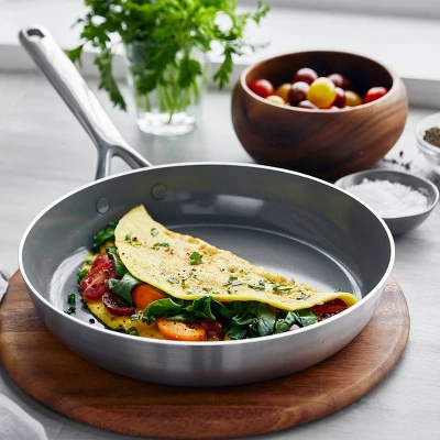 GreenPan GP5 Stainless Steel 5-PLY Healthy Ceramic Nonstick 2pc FryPan Set 10" & 12" PFAS-Free 5 GreenPan GP5 Stainless Steel 5-PLY Healthy Ceramic Nonstick 2pc FryPan Set 10" & 12" PFAS-Free - Image 3