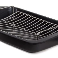 BergHOFF Graphite Non-stick Recycled Cast Aluminum Roaster With Removable Rack 16.5" X 11" X 2.75" -Cookware Store GUEST 0dbb2c86 76b7 4c54 8214 6ee0a39a90ad