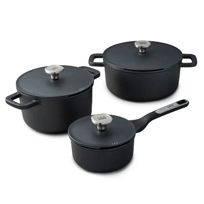 BergHOFF Phantom Nonstick Ceramic Cookware Set With Lids, Recycled Cast Aluminum 8 BergHOFF Phantom Nonstick Ceramic Cookware Set With Lids, Recycled Cast Aluminum - Image 6