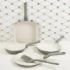 BergHOFF Leo Balance Non-stick Ceramic 5Pc Frying Pan Set With Nylon Turner 13.75", Recycled Material, Moonmist -Cookware Store GUEST 0dca3bf3 1d13 4024 8b3c 885ba36f13f7