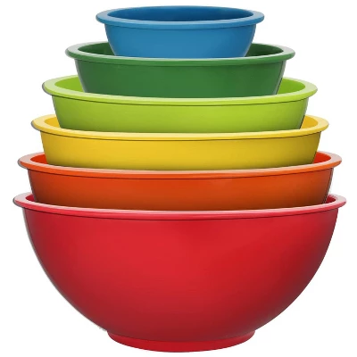 Itopfox Classic Mixing Bowl Set, Microwave And Dishwasher Safe, Ideal For Baking, Prepping, Cooking And Serving Food (Set Of 6, Red) 9 Itopfox Classic Mixing Bowl Set, Microwave And Dishwasher Safe, Ideal For Baking, Prepping, Cooking And Serving Food (Set Of 6, Red) - Image 7