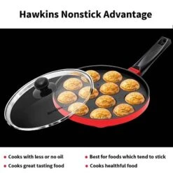 Hawkins 12c Nonstick Appe Pan With Glass Lid: Aluminum Fry Pan, Gas Compatible, Hand Wash, 1-Year Warranty, Red -Cookware Store GUEST 0e26b52a 0e15 4ecc b46e 3ea2a1c8fc7f