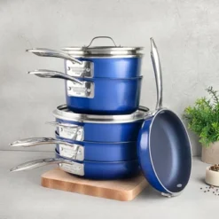 Granitestone Blue 15 Piece Stackmaster Nonstick Cookware Set With Glass Lids 10 Granitestone Blue 15 Piece Stackmaster Nonstick Cookware Set With Glass Lids -Cookware Store GUEST 0eaf0a25 2d20 4677 9ed3 1d8d21058b0e