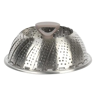 Martha Stewart Richburn Stainless Steel Telescopic Folding Steamer Insert With Handle In Taupe 4 Martha Stewart Richburn Stainless Steel Telescopic Folding Steamer Insert With Handle In Taupe - Image 2