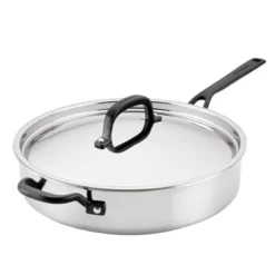 KitchenAid 5qt 5-Ply Clad Stainless Steel Induction Saute Pan With Lid: Dishwasher-Safe, Silver 19 KitchenAid 5qt 5-Ply Clad Stainless Steel Induction Saute Pan With Lid: Dishwasher-Safe, Silver -Cookware Store GUEST 0f03be0c 6bde 48bf 8ee4 5da1f60b0d89