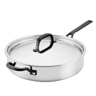 KitchenAid 5qt 5-Ply Clad Stainless Steel Induction Saute Pan With Lid: Dishwasher-Safe, Silver 11 KitchenAid 5qt 5-Ply Clad Stainless Steel Induction Saute Pan With Lid: Dishwasher-Safe, Silver - Image 9