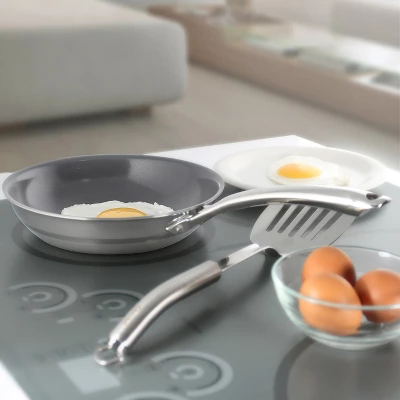 Chantal 3.Clad 8-Inch Fry Pan W/ Fusion Ti Nonstick Ceramic Coating 3 Chantal 3.Clad 8-Inch Fry Pan W/ Fusion Ti Nonstick Ceramic Coating