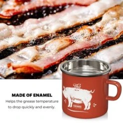Itopfox Mini Bacon Grease Container With Strainer - Enamel Grease Saver, Farmhouse Bacon Grease Keeper For Kitchen Fat Storage, Dishwasher Safe -Cookware Store GUEST 0f9e5c3d aa0a 4531 b8c1 8cb0003713ac