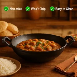 Amber Sports Cast Iron Deep Kadai Wok With Dual Handles, Heavy-Duty Cooking Pot For Deep Frying, Induction, Grill & Open Flame Compatible -Cookware Store GUEST 0fd3d2f6 9982 45b1 b9c2 64c4d093f4ce