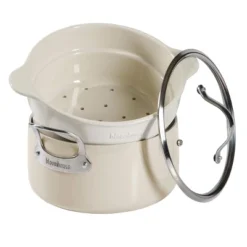 Bloomhouse 6-Quart Aluminum Enamel Dutch Oven W/ Non-Stick Non-Toxic Ceramic Interior And Ceramic Steamer Insert 15 Bloomhouse 6-Quart Aluminum Enamel Dutch Oven W/ Non-Stick Non-Toxic Ceramic Interior And Ceramic Steamer Insert -Cookware Store GUEST 105c42df b20d 4ec5 9afc 700544b2a87f