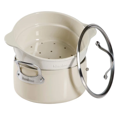 Bloomhouse 6-Quart Aluminum Enamel Dutch Oven W/ Non-Stick Non-Toxic Ceramic Interior And Ceramic Steamer Insert 9 Bloomhouse 6-Quart Aluminum Enamel Dutch Oven W/ Non-Stick Non-Toxic Ceramic Interior And Ceramic Steamer Insert - Image 7