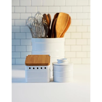 Rsvp Stoneware Garlic Keeper - White 6 Rsvp Stoneware Garlic Keeper - White - Image 4