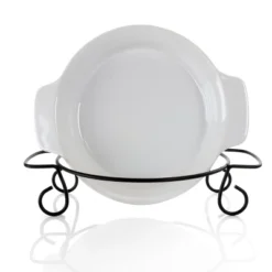 Gibson 2 Piece Stoneware Bakeware With Metal Rack