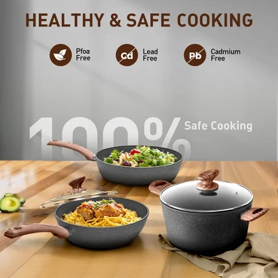 Captiva Designs Nonstick Granite Cookware And Bakeware Set With Heat-Resistant Bakelite Handle 6 Captiva Designs Nonstick Granite Cookware And Bakeware Set With Heat-Resistant Bakelite Handle - Image 4