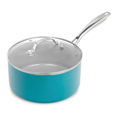 Gotham Steel Aqua Blue 3 QT Nonstick Sauce Pan With Glass Lid 8 Gotham Steel Aqua Blue 3 QT Nonstick Sauce Pan With Glass Lid - Image 6