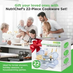 Nutrichef 22-Piece Cookware And Bakeware Set - White -Cookware Store GUEST 13962ce4 0979 4293 8af0 1e3c45a89a4f