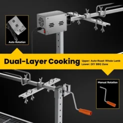 Mojgar Rotisserie Grill Roaster, 132lbs Charcoal Grill Outdoor BBQ Grill Pig Lamb Spit Roaster With Hand Crank -Cookware Store GUEST 14774da1 b958 41be 9fc2 aaa522bfde34