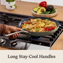 Calphalon 12" Ceramic Fry Pan With Lid Silver Ash: Nonstick, Anodized Aluminum, Oven & Dishwasher Safe, 10-Year Warranty -Cookware Store GUEST 148697f5 44e4 439e bdd0 a6adafe9a242