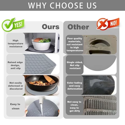 Itopfox Silicone Microwave Mat Set Of 2, Heat Resistant Multifunctional Splatter Guard, Trivet, Hot Pad, Pot Holder For Kitchen Use 6 Itopfox Silicone Microwave Mat Set Of 2, Heat Resistant Multifunctional Splatter Guard, Trivet, Hot Pad, Pot Holder For Kitchen Use - Image 4