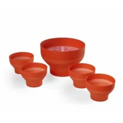 Lekue Jumbo Popcorn Maker With 4 Collapsible Bowls, Platinum Silicone Microwavable Popcorn Bowl Set, Healthy Popcorn Recipes Included -Cookware Store GUEST 163b022c 2246 4895 a20a 5f60920852a4