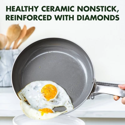 GreenPan Chatham 8" Tri-Ply Stainless Steel Healthy Ceramic Nonstick Fry Pan 3 GreenPan Chatham 8" Tri-Ply Stainless Steel Healthy Ceramic Nonstick Fry Pan